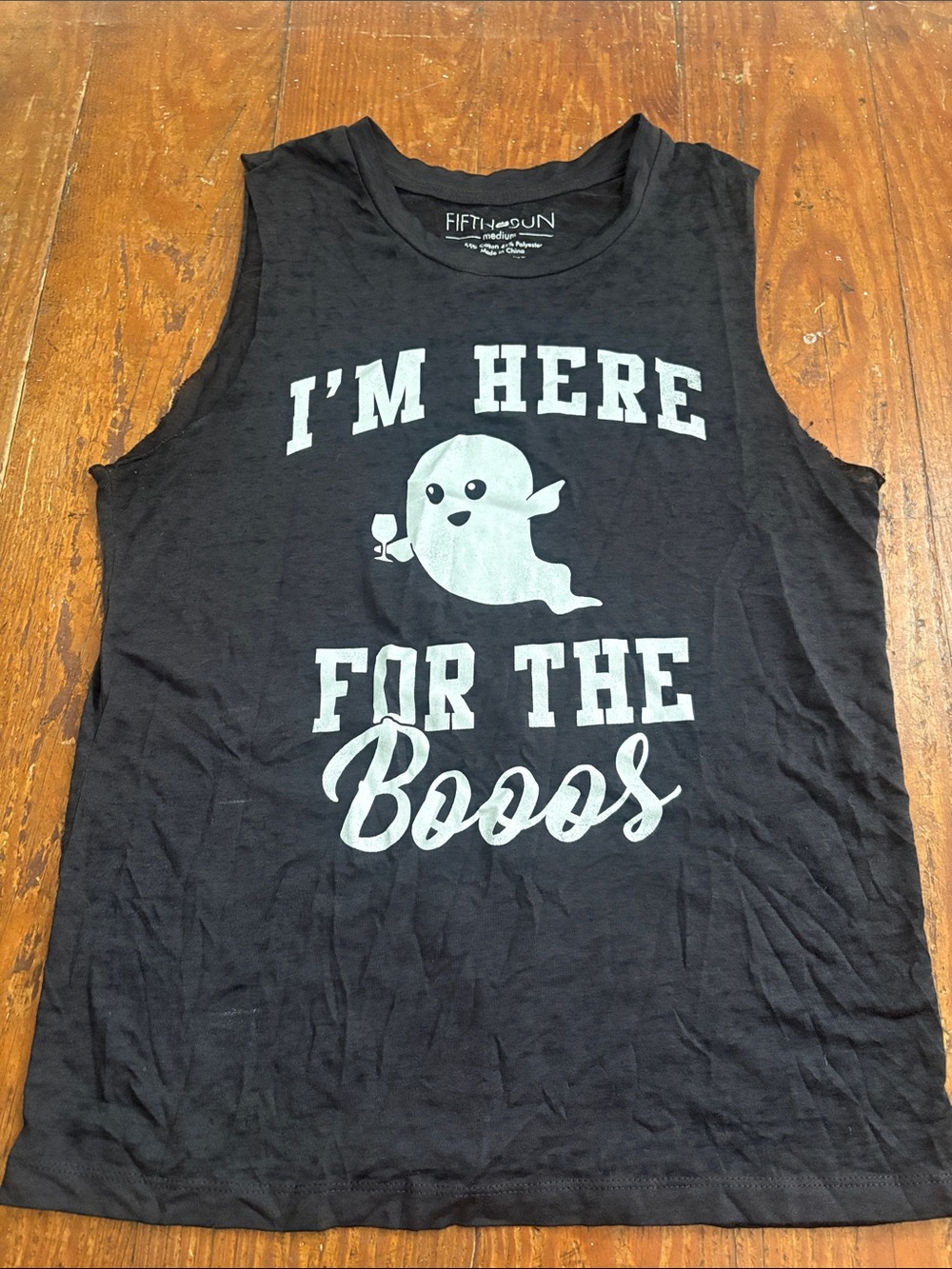 Fifth Sun Black Graphic Muscle Tank "I'm Here For The Boos"